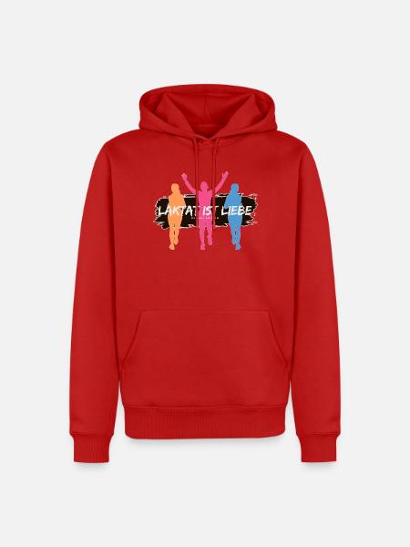 Lactate, c’est l’amour – Édition Runner - Sweat à capuche Premium bio Homme - rouge