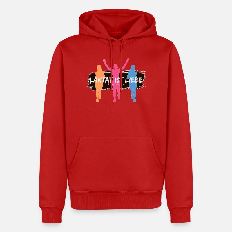 Lactate, c’est l’amour – Édition Runner - Sweat à capuche Premium bio Homme - rouge