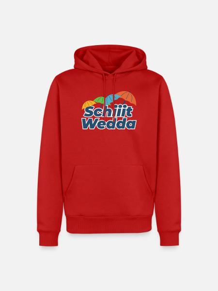 Farbige Regenschirme Comic Stil (Scheiß Wetter) - Männer Premium Bio Hoodie - Rot