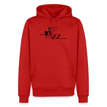 Jazz - Männer Premium Bio Hoodie - Rot - Vorne - Nico (187cm)