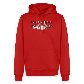 Zèbres de la théorie de l’évolution - Sweat à capuche Premium bio Homme - rouge - Devant - Nico (187cm)