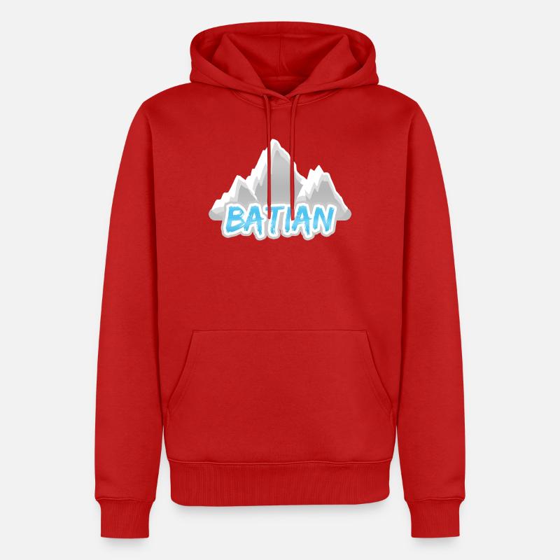 Batian - Sweat à capuche Premium bio Homme - rouge