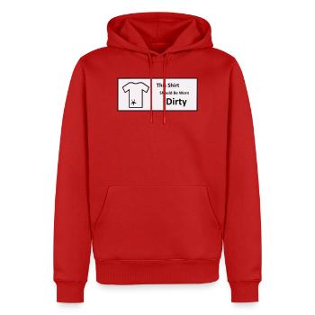 Dirty Shirt - Männer Premium Bio Hoodie - Rot - Vorne - Nico (187cm)