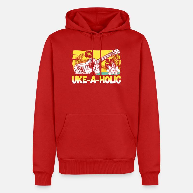Hawaiian Ukulele Uke Uke-A-Holic - Männer Premium Bio Hoodie - Rot