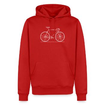 Vintage Bicycle Line Art – Retro Bike - Men’s Premium Organic Hoodie - red - Front - Nico (187cm)