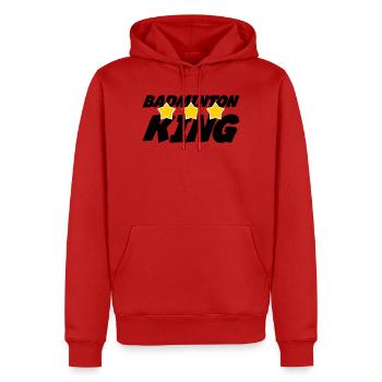 Der König des Badminton - Männer Premium Bio Hoodie - Rot - Vorne - Nico (187cm)