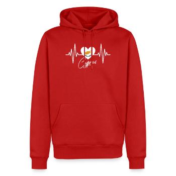 Drapeau chypriote battement de cœur République de Chypre Chypre - Sweat à capuche Premium bio Homme - rouge - Devant - Nico (187cm)