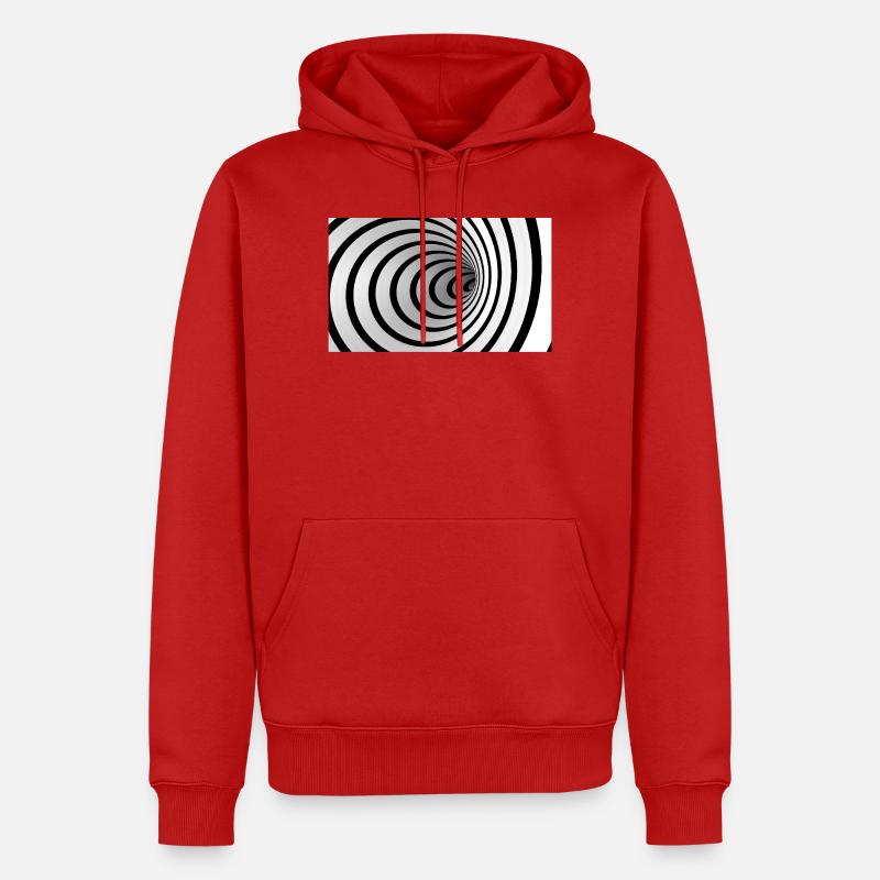 Spirale noire et blanche vortex - Sweat à capuche Premium bio Homme - rouge