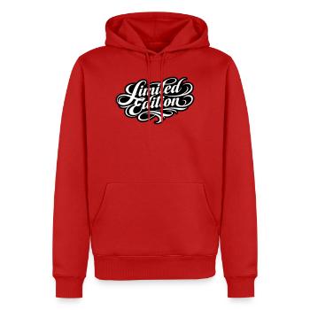 Édition limitée - Sweat à capuche Premium bio Homme - rouge - Devant - Nico (187cm)