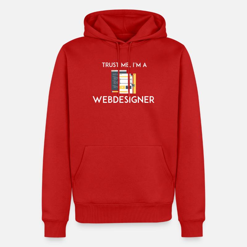 Vertrau mir, ich bin Webdesigner - Männer Premium Bio Hoodie - Rot