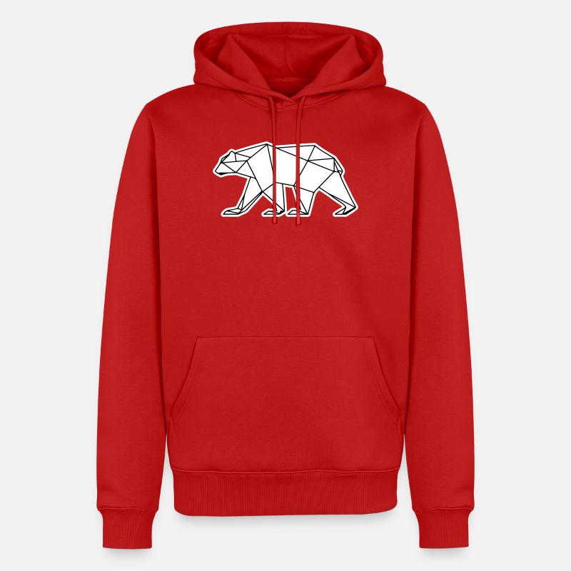 Polar Bär Polygon Eisbär Symbol - Männer Premium Bio Hoodie - Rot