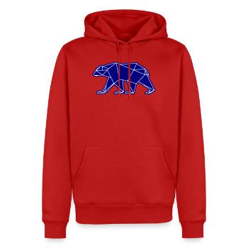 Eisbär Polar Bär Polygon Symbol - Männer Premium Bio Hoodie - Rot - Vorne - Nico (187cm)
