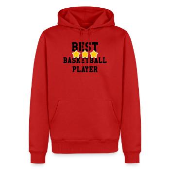 Meilleur basketteur du monde – champion sportif  - Sweat à capuche Premium bio Homme - rouge - Devant - Nico (187cm)