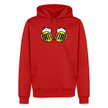 Bier Bierkrug Prost Comic - Männer Premium Bio Hoodie - Rot - Vorne - Nico (187cm)