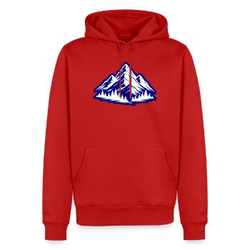 Berge Natur Symbol - Männer Premium Bio Hoodie - Rot - Vorne - Nico (187cm)