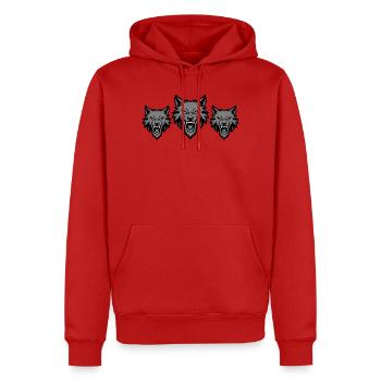 Meute d’équipe de loups - Sweat à capuche Premium bio Homme - rouge - Devant - Nico (187cm)