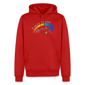 Zukunft Jetzt Abitur 2026 - Männer Premium Bio Hoodie - Rot - Vorne - Nico (187cm)