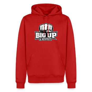 Nuit & jour : Big up & respect - Sweat à capuche Premium bio Homme - rouge - Devant - Nico (187cm)