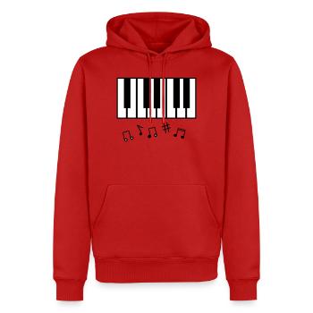 Klaviertasten_und_Notenzeichen - Sweat à capuche Premium bio Homme - rouge - Devant - Nico (187cm)
