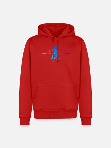 Floorball Stil für jeden Anlass - Männer Premium Bio Hoodie - Rot