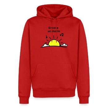 Ein weiterer Morgen - Männer Premium Bio Hoodie - Rot - Vorne - Nico (187cm)