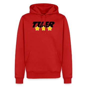 Tiler – pro tile laying precision trade - Men’s Premium Organic Hoodie - red - Front - Nico (187cm)