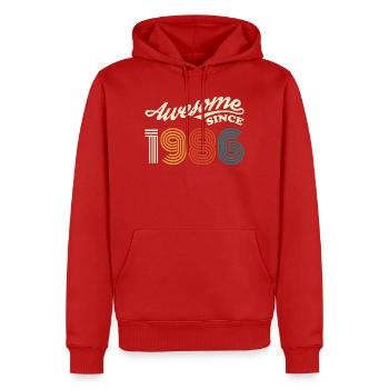 Awesome seit 1986 Retro Logo - Männer Premium Bio Hoodie - Rot - Vorne - Nico (187cm)