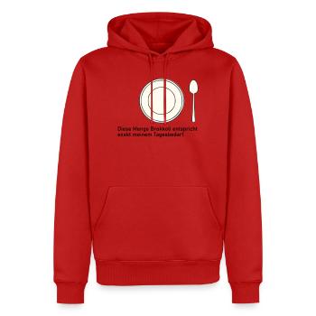 Tagesbedarf Brokkoli - Männer Premium Bio Hoodie - Rot - Vorne - Nico (187cm)