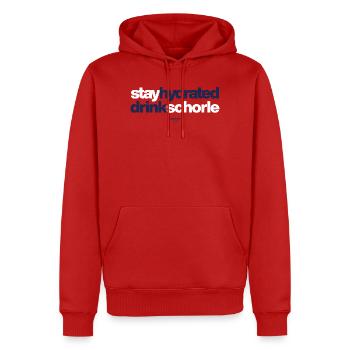 Restez hydraté, boissons spritzer - Sweat à capuche Premium bio Homme - rouge - Devant - Nico (187cm)