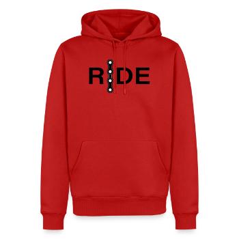 Chain Lines Minimal Design - Men’s Premium Organic Hoodie - red - Front - Nico (187cm)