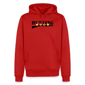 Jagd – Jäger - Männer Premium Bio Hoodie - Rot - Vorne - Nico (187cm)