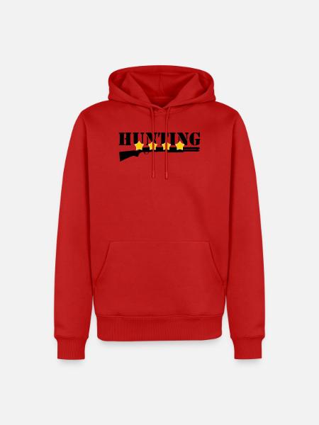 Chasse - Chasseur - Sweat à capuche Premium bio Homme - rouge
