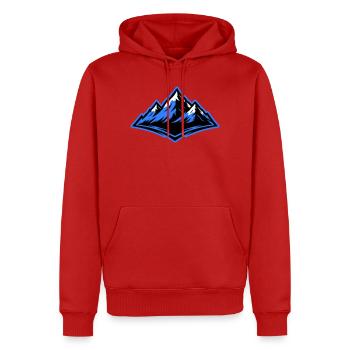Montagnes Symbole des Alpes - Sweat à capuche Premium bio Homme - rouge - Devant - Nico (187cm)