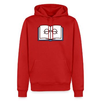 Offenes Buch Brille Schule - Männer Premium Bio Hoodie - Rot - Vorne - Nico (187cm)