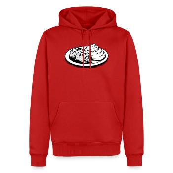 Golubzi Krautwickel mit Kartoffel Püree  - Männer Premium Bio Hoodie - Rot - Vorne - Nico (187cm)