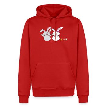 Cuddly bunny - Men’s Premium Organic Hoodie - red - Front - Nico (187cm)