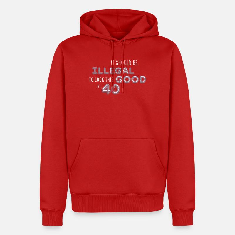 Apparition illégale avec 40 néons - Sweat à capuche Premium bio Homme - rouge