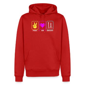 Chirurgie chirurgicale CTA - Sweat à capuche Premium bio Homme - rouge - Devant - Nico (187cm)
