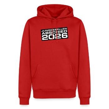 Junggesellenabschied 2026 Jga - Männer Premium Bio Hoodie - Rot - Vorne - Nico (187cm)