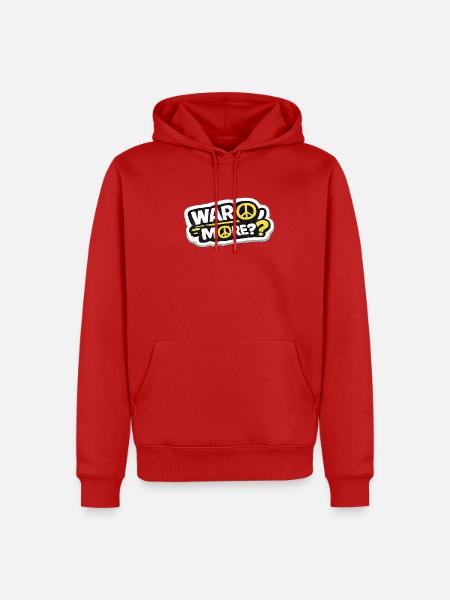 War No More?? – lustiger Friedensaufkleber - Männer Premium Bio Hoodie - Rot