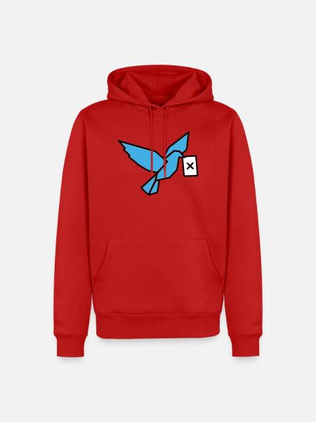 Brieftaube Wahlzettel Vogel Bunt - Männer Premium Bio Hoodie - Rot