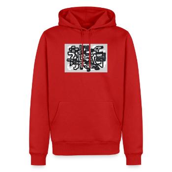 Small Turns - Sweat à capuche Premium bio Homme - rouge - Devant - Nico (187cm)