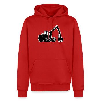 Harvester Silhouette - Männer Premium Bio Hoodie - Rot - Vorne - Nico (187cm)