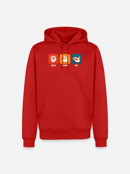 Rock Paper Tea Lustiger Teetrinker Tee - Männer Premium Bio Hoodie - Rot