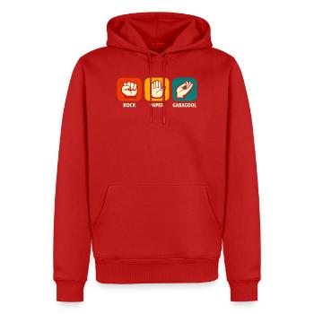 Rock Paper Gabagool Lustiges italienisches Essen G - Männer Premium Bio Hoodie - Rot - Vorne - Nico (187cm)