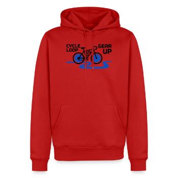 Motivierendes Gear Up Fahrrad Loop - Männer Premium Bio Hoodie - Rot - Vorne - Nico (187cm)