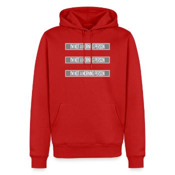 Je ne suis pas une personne du matin Lustig Müde Morgenmuffel - Sweat à capuche Premium bio Homme - rouge - Devant - Nico (187cm)
