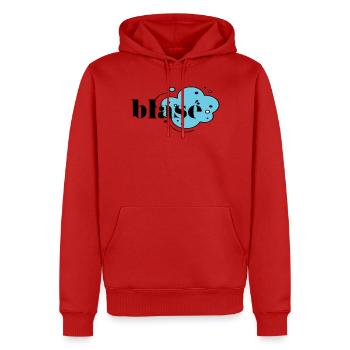 Blasé - Männer Premium Bio Hoodie - Rot - Vorne - Nico (187cm)