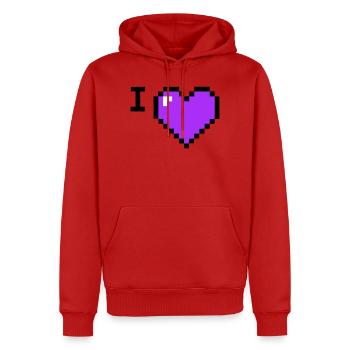 I Love Herz Platzhalter Text - Männer Premium Bio Hoodie - Rot - Vorne - Nico (187cm)