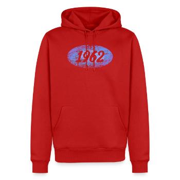 Recruit 1962 - Men’s Premium Organic Hoodie - red - Front - Nico (187cm)
